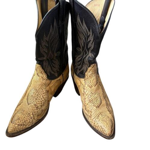 Botas de Vaquero Tony Lama Etiqueta Dorada De Colección Piel de Serpiente Talla Hombres 8.5 D/Mujeres 10 - Imagen 9 de 15