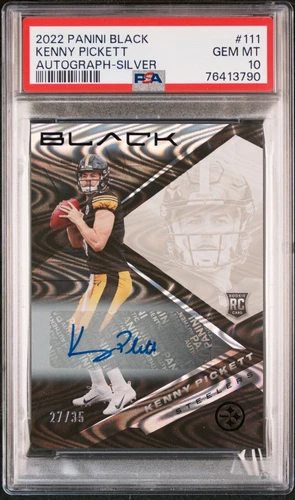 2022 Panini Black Silver Prizm/Auto Rookie Kenny Pickett #27/35 PSA 10 POP 1