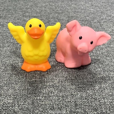 2 Fisher Price Little People Yellow Farm Duck Goose Barn Pink