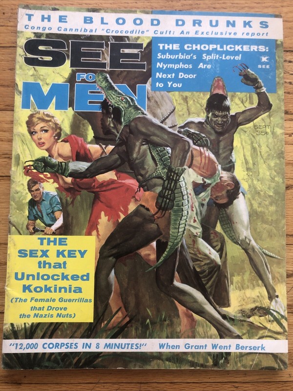 See For Men Magazine #20 September 1961 Nazi, Nymphos, Cannibal,Sex Key, Pinups