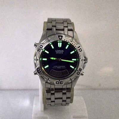 ジャンク品　動作未確認　中古品　メンズ腕時計　LORUS  アナログウォッチ Lorus Sports V071-X014 Ana-Digi Men's Watch Stainless Steel