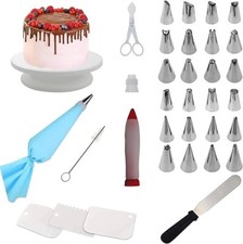Cake Decorating Set 34 Pcs AtHomeBaking Cake Decorating Kit - Cake Turntable