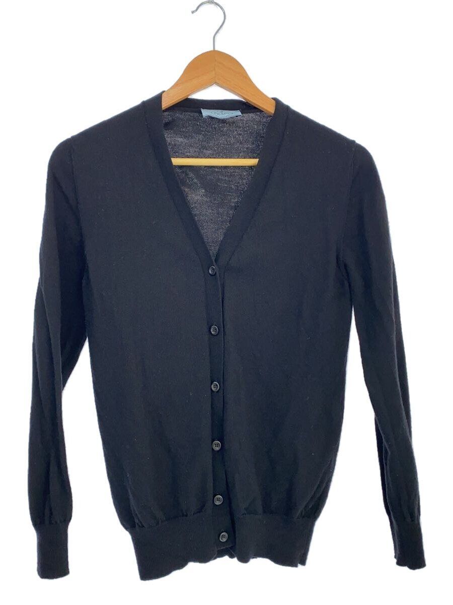 PRADA◆Vネックーディガン/40/ウール/BLK/DNA525 S111 1CM2 PRADA Cardigan (Thin 38 Wool Black DNA525 S111 1CM2 Used | eBay