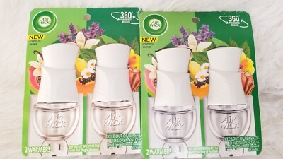 Air Wick Plug in Scented Oil Warmer 2 Ct x 2 =4  White Color Air Freshener 