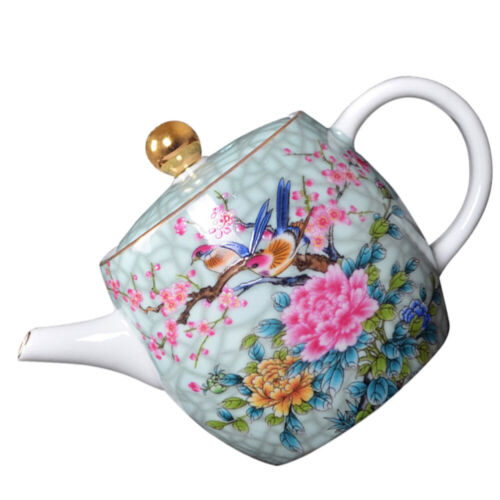  Teekanne Aus Keramik Teekessel Mit Blumenmuster Wasserkocher Retro - Bild 1 von 12