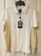 Nuevo con etiquetas Polo Adidas Manga Corta Climalite Elástico Blanco Con Acentos Verdes XL