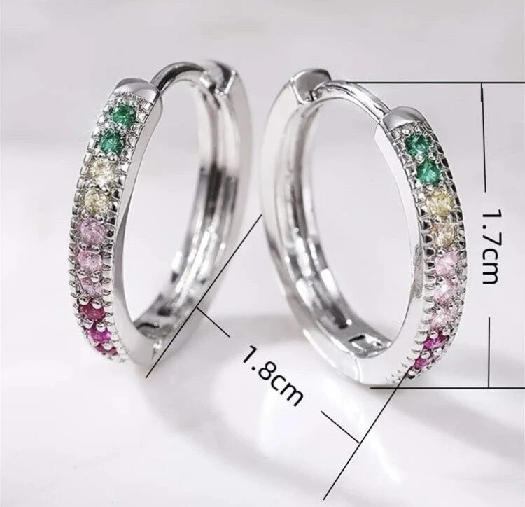 NUEVO Pendientes de aro con bisagras de turmalina múltiple Foto 3 de 4