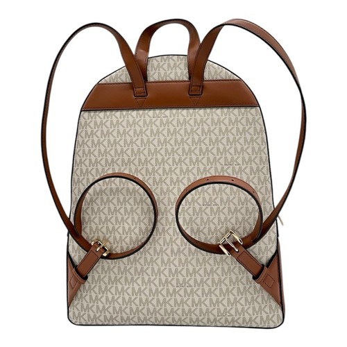 Zaino Michael Kors Jaycee Large Zip Backpack vaniglia marrone pelle borsa donna - Foto 16 di 19