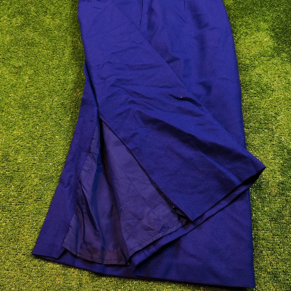 Vintage Rock Damen 42 Blau Lang Wollmischung Klassisch Einfarbig Freizeit Lad... - Bild 2 von 4