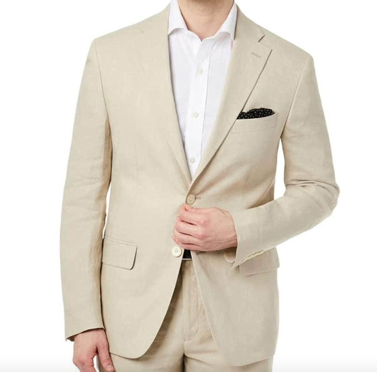 Lauren Ralph Lauren Mens Linen Jacket Size 40 R Sport Coat Beige