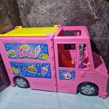 Barbie Fresh N Fun Food Truck Pink And Yellow Used Condition.