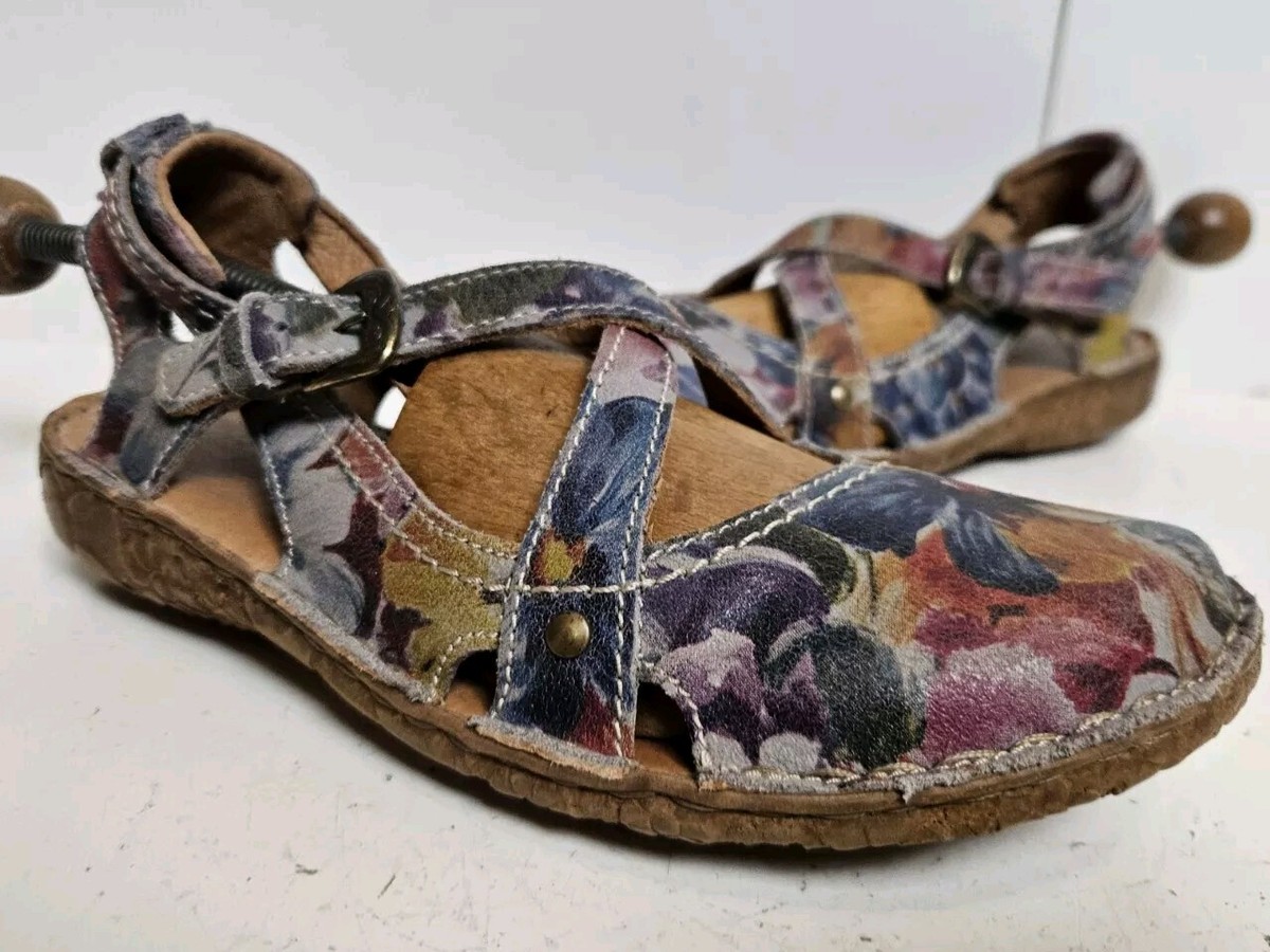 JOSEF Seibel Shoes Rosalie 13 Spirit Of Nature Floral Strap Mules UK EU 36