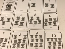 12 cards - Puppies Counting Cards - Pre school Kindergarten Math
