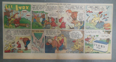 Ivory Soap Ad: Li'l Ivry Northwoods Cabin Romance ! 1940's Size:  7.5 x 15 inch