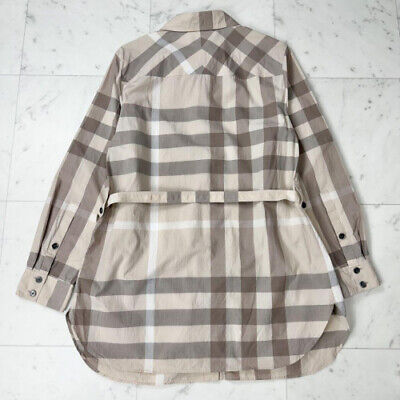 Burberry London Belted Mega Check Long-Sleeve Shirt BE Burberry London Belted Mega Check Long-Sleeve Shirt BE