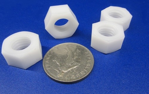 Hex Nut, Acetal, Delrin, White, 1/2"-13 Threads, 10 Pcs - Picture 5 of 10
