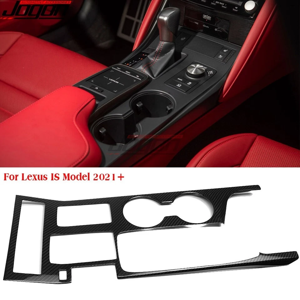 Para Lexus IS300 350 500 AWD 2021-2025 Consola de carbono Portavasos Cubierta de panel Foto 3 de 4
