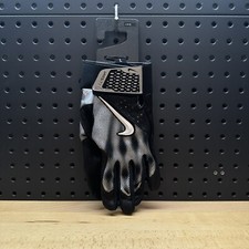 Nike Alpha Varsity Baseball Batting Gloves Black Silver Men's Size Large