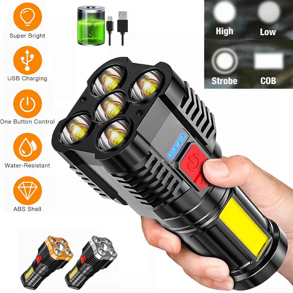 Super light rechargeable flashlight deals