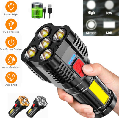 Five-nuclear Explosion Led Flashlight Strong Light Rechargeable Super Bright