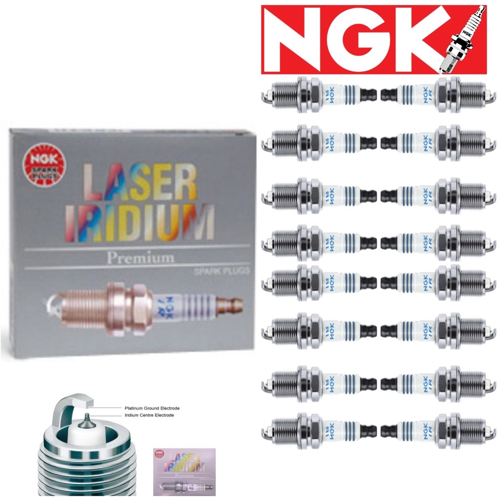 16 Pack NGK Laser Iridium Spark Plugs 2000-2006 Mercedes-Benz CL500 5.0L