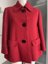 Concept UK Jacke, Wolle, Boucle Lagenlook, Rot, Wolle, Rot, S - M, 36, 38,