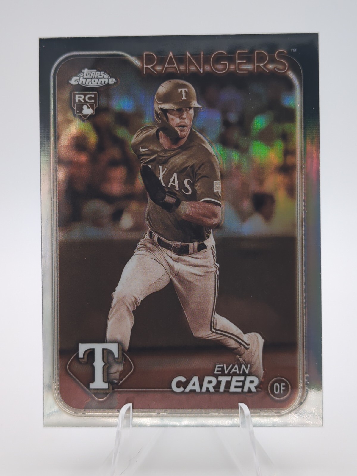Evan Carter 2024 Topps Chrome Sepia Refractor RC #136 Rangers