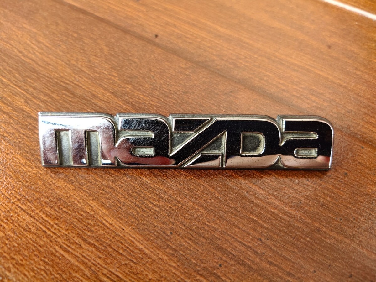 MAZDA 323 ORIGINAL CHROME EMBLEM BADGE rear trunk Nameplate