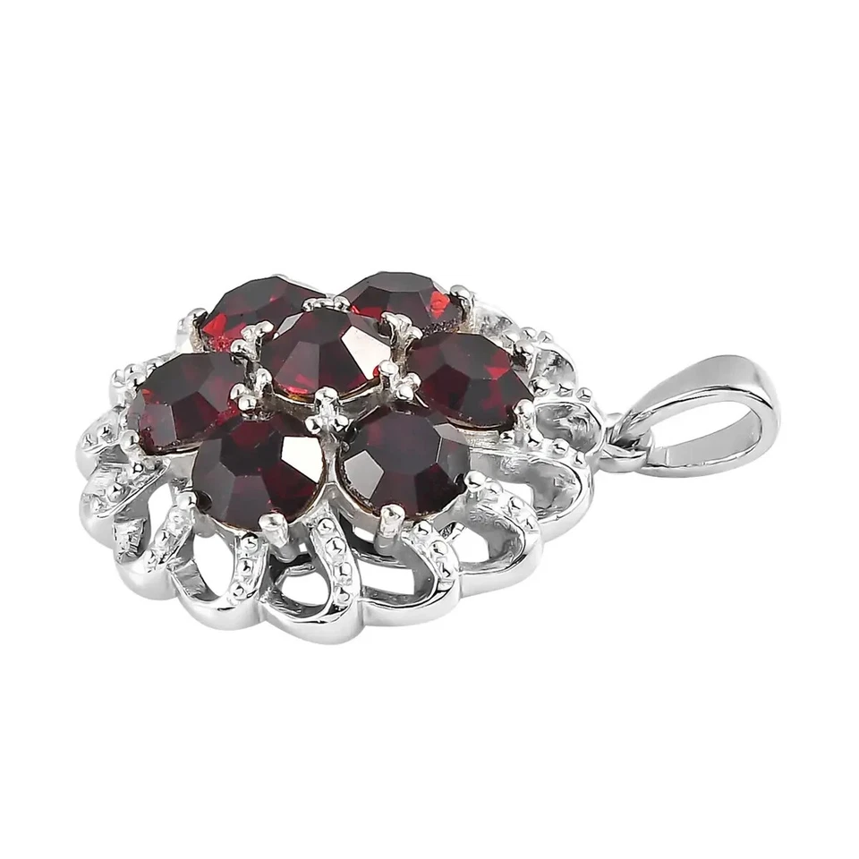 NUEVO Colgante enchapado en platino multifacetado con cristales de amatista Karis AA1 Foto 3 de 3