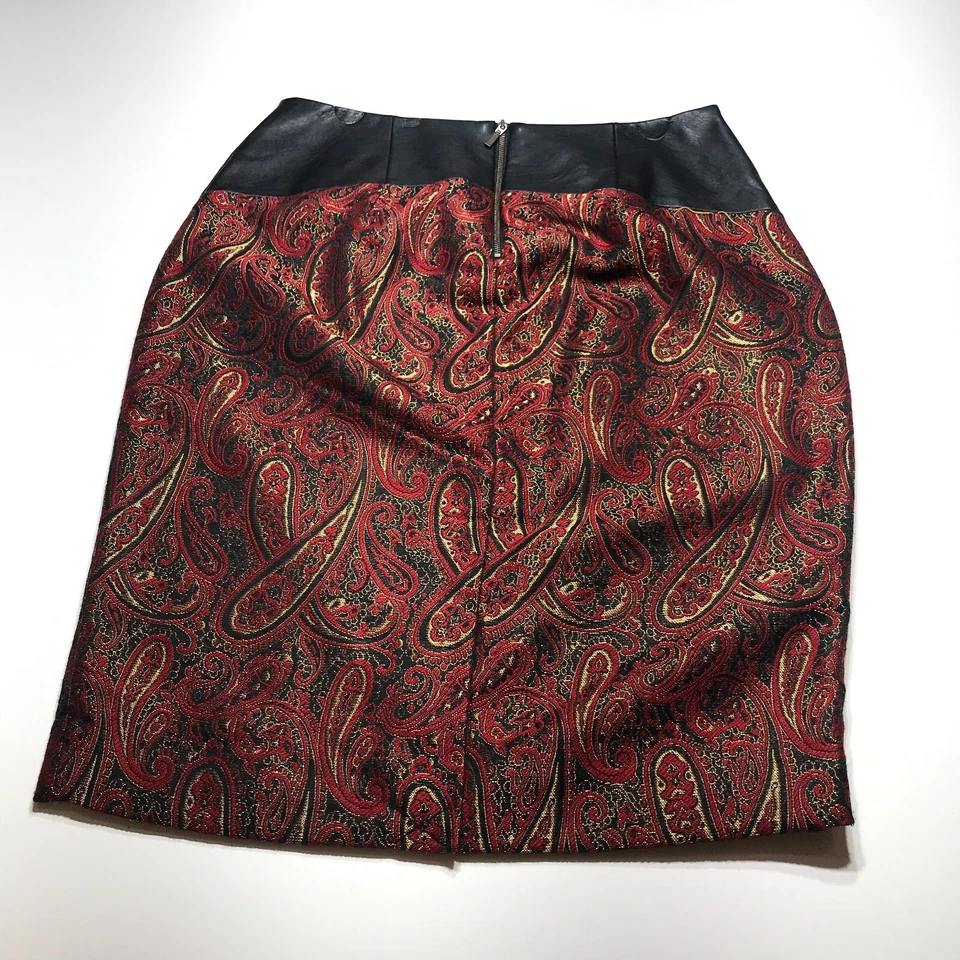 The Limited Falda Mujer Talla 6T Rojo Cachemira Imitación Cuero Lápiz Cintura Alta Nuevo con Etiquetas Foto 2 de 4