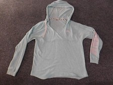 Victoria Secret Pink Hoodie Medium blue womens Love pullover angel stretch