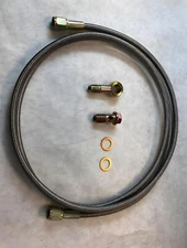 72" turbo oil feed line AN-4 with M10x1.5mm Banjo +bolt stainless braided line