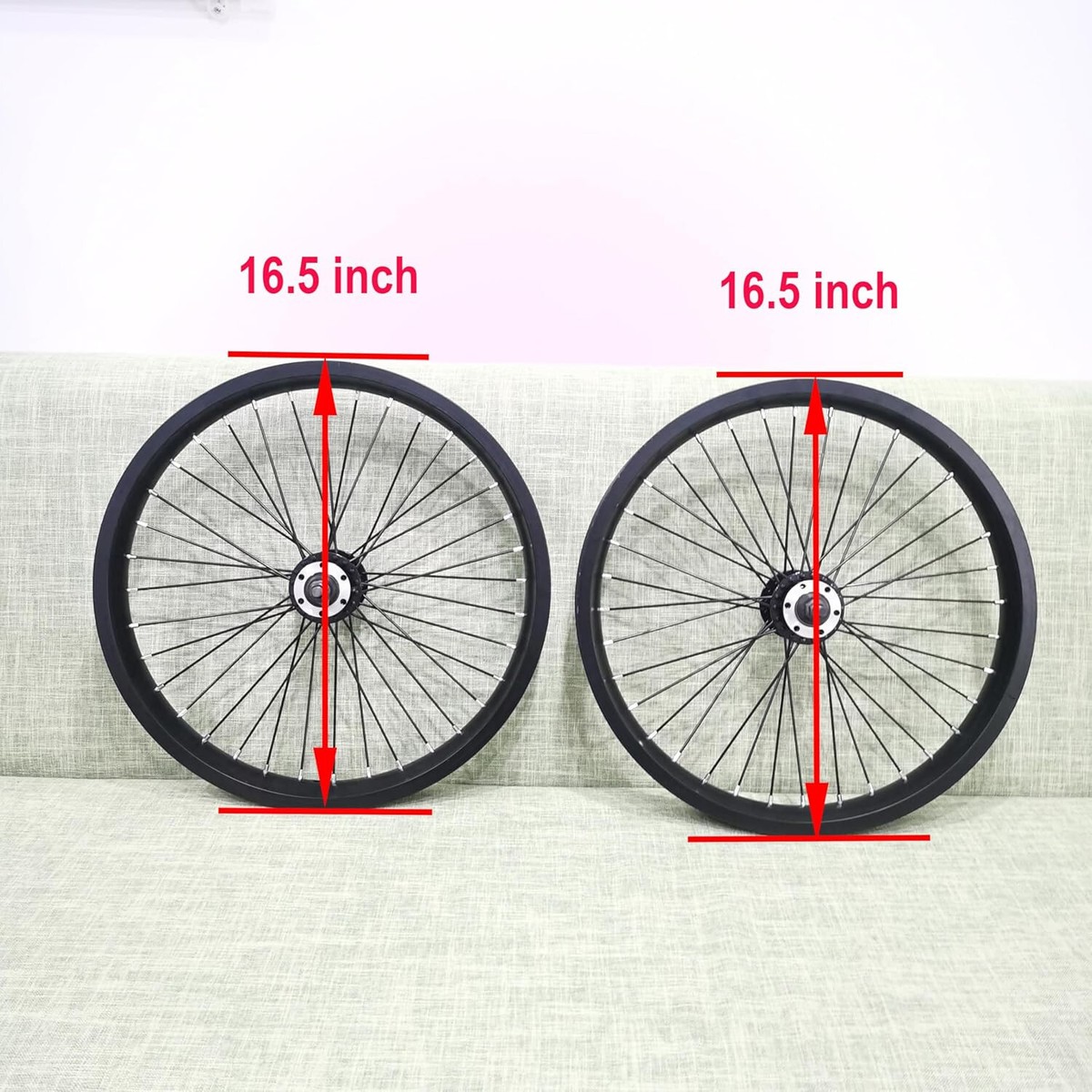 Jeu De Roues Vélo 20" Heavy Duty 12G 48 Rayons - DONSP1986 - Noir - Frein à Disque - Neuf