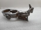 Vintage Metal Donkey & Cart Holder Salt& Pepper Lipstick Silver Tone Japan As Is — photo 5