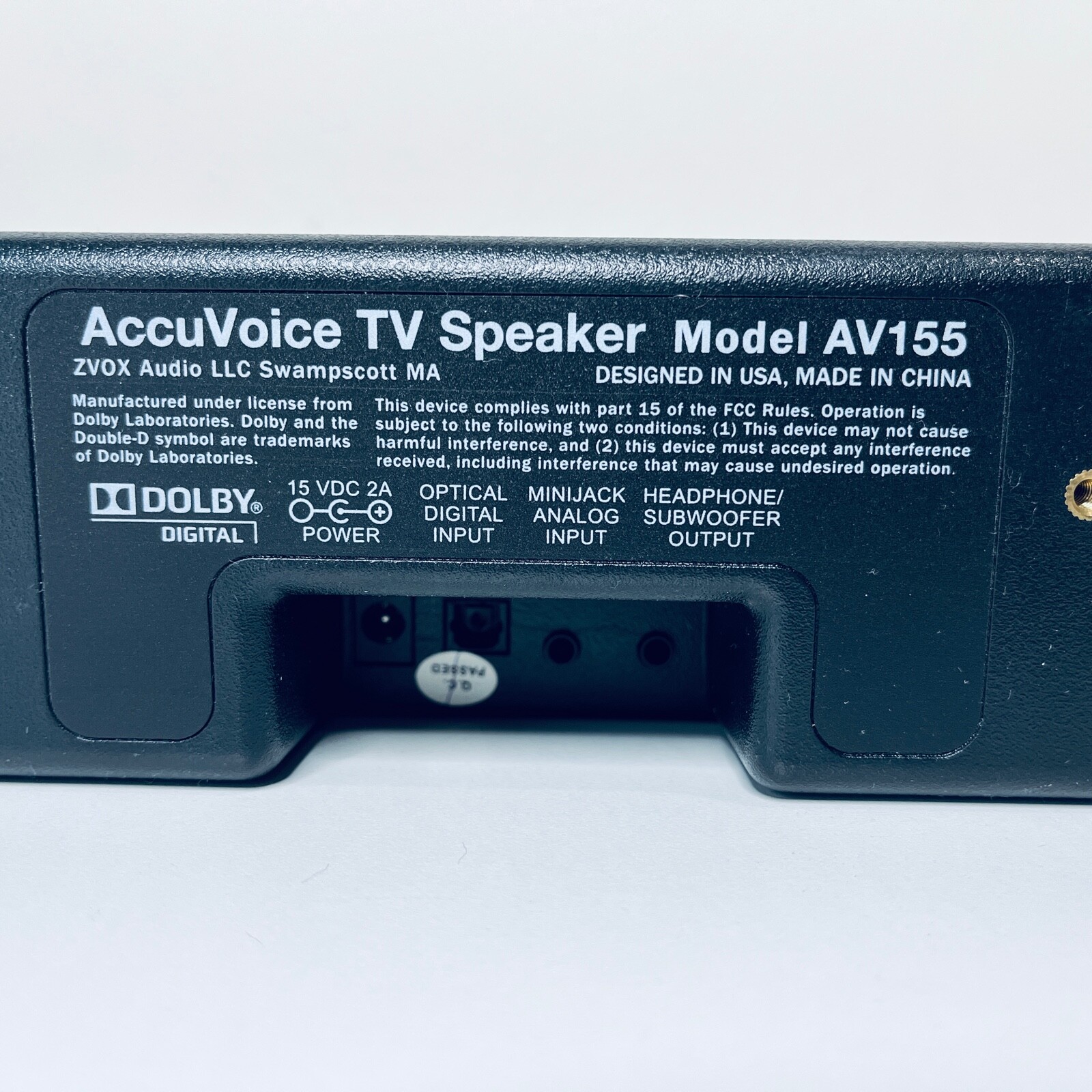 AccuVoice ZVOX Sound Bar TV Speaker AV155 With Hearing Aid Technology *NO Remote 882360015517 eBay