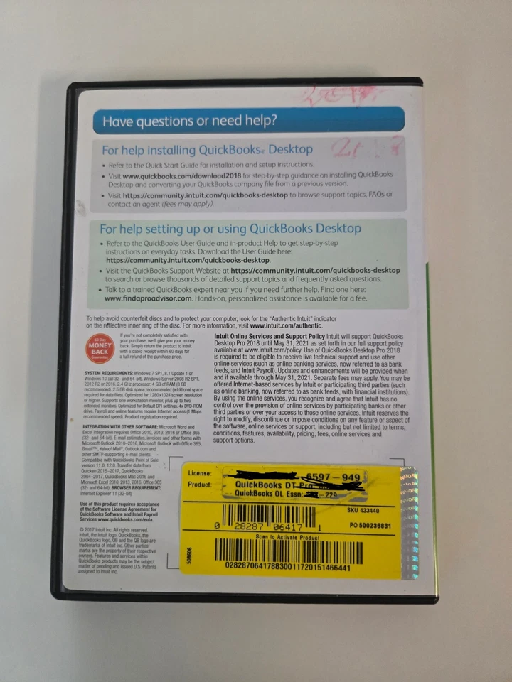 INTUIT QUICKBOOKS DESKTOP PRO 2018 FOR WINDOWS – RETAIL BOX – 1 USER – ORIGINAL - Image 3 of 4