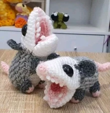 Screaming Possum Amigurumi Crochet Plushie Opossum Adorable