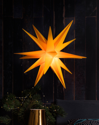 LED Leuchtstern 3D gelb 65 cm Weihnachtsstern Kunststoff Auenstern  Faltstern | eBay.de