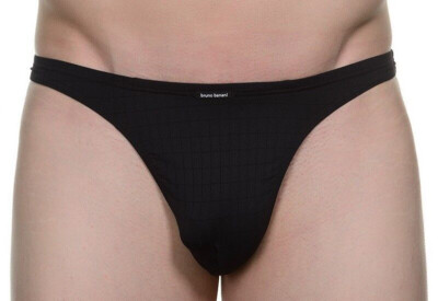 BRUNO BANANI Check line Herren String thong schwarz rot karo Gr. XL/7 2204-2165