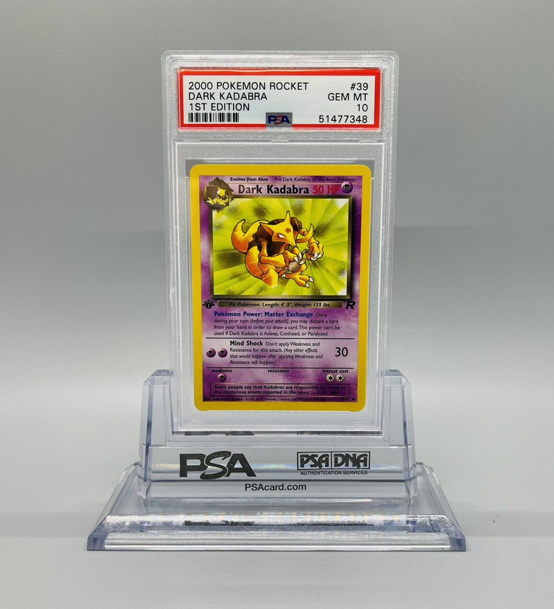 PSA 10 GEM MINT Dark Kadabra 1ST EDITION Team Rocket Pokemon Card