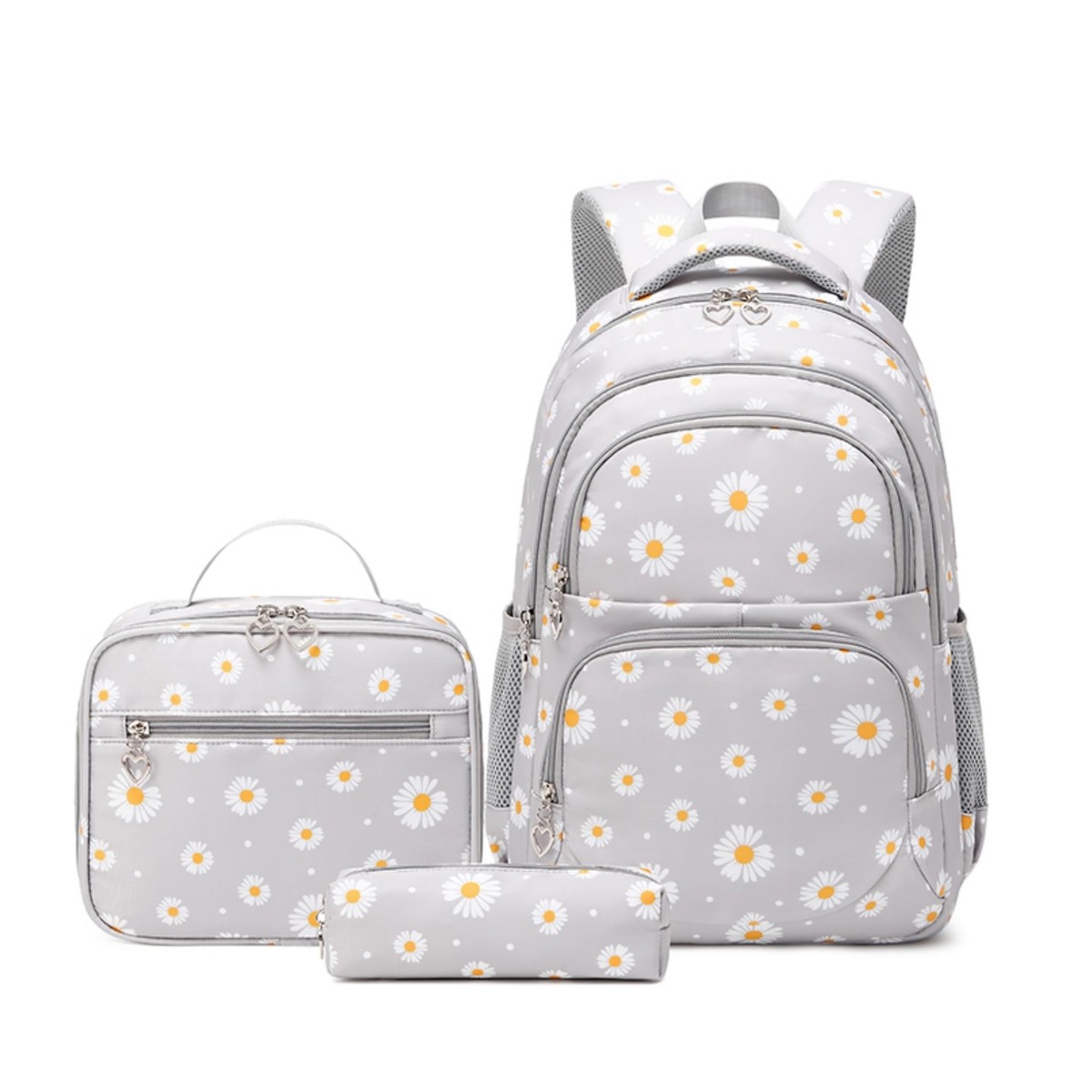 Girls Backpack Set with Lunch Box & Pencil Pouch, Waterproof Laptop Daypack for forestfish, Teen Backpack Set, Pink nylon with insulated  main image 2