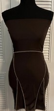 Pretty Little Thing Strapless Lace Up Bodycon Dress Size US 6 NWT Bust 19”
