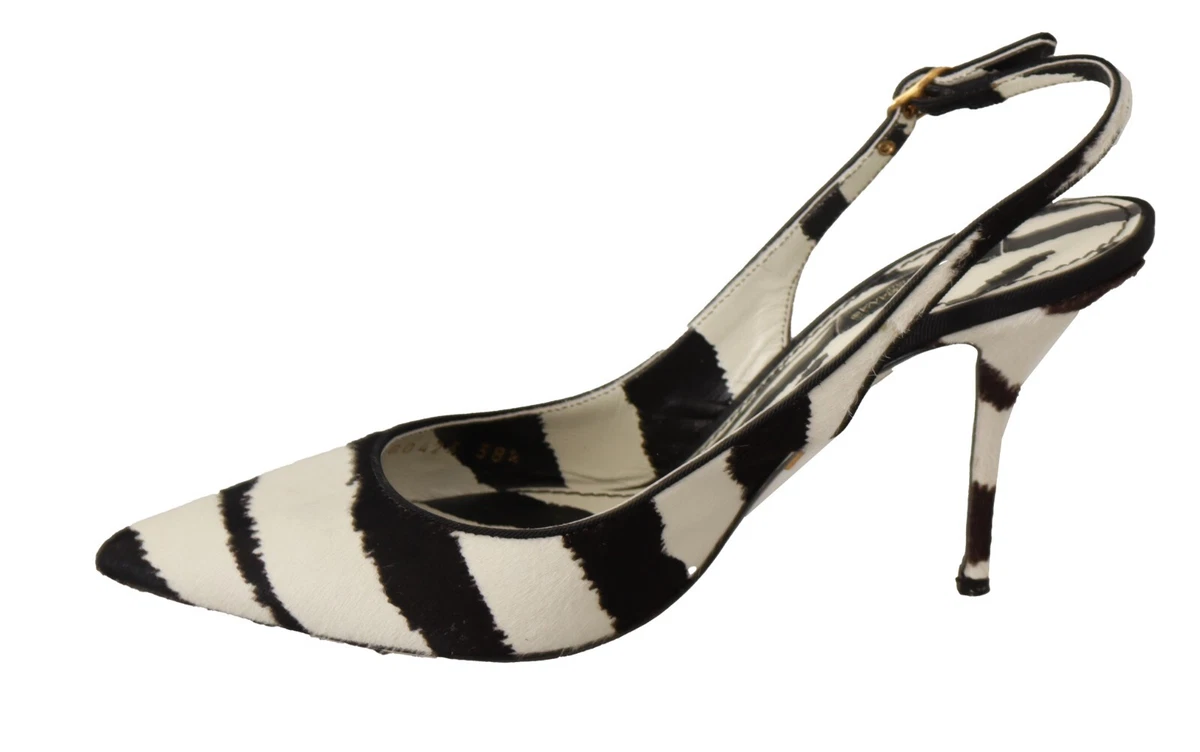 Zebra slingback deals shoes