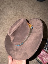 Bailey New West Brown Western Hat Feather Band Long Oval Western Style size 71/4