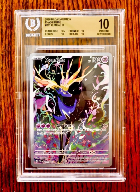 XERNEAS 091/086 ILLUSTRATION RARE POKEMON CHAOS RISING BECKETT BGS PRISTINE 10