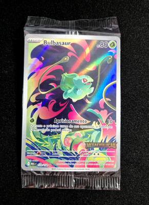 Bulbasaur 133/132 Mega Evolution holo promo stamped SEALED - Portuguese