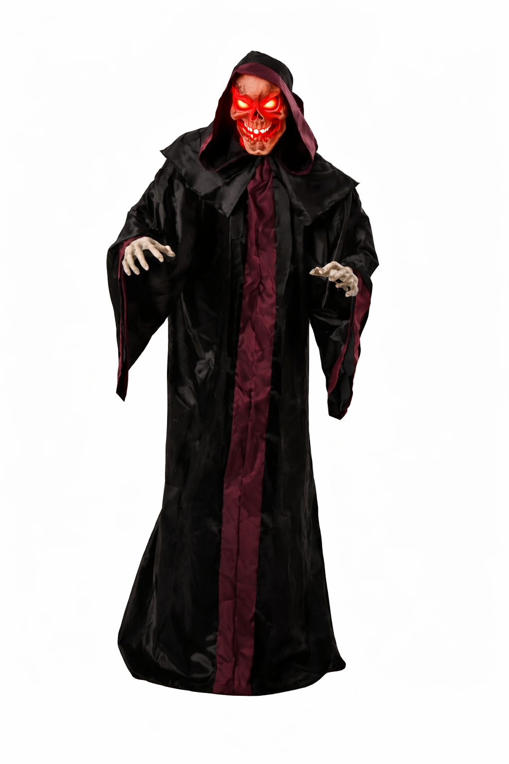 Animated 1.6m Standing Grim Reaper Halloween Prop Light Up Scary Decoration