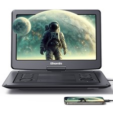 19" Portable DVD Player 16" Swivel 16:9 Screen Region Free USB HDMI AV In/Out
