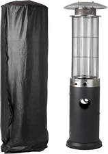 Full-Length Outdoor Vinyl Cover for Spiral Flame LPG Patio Heaters with Black 