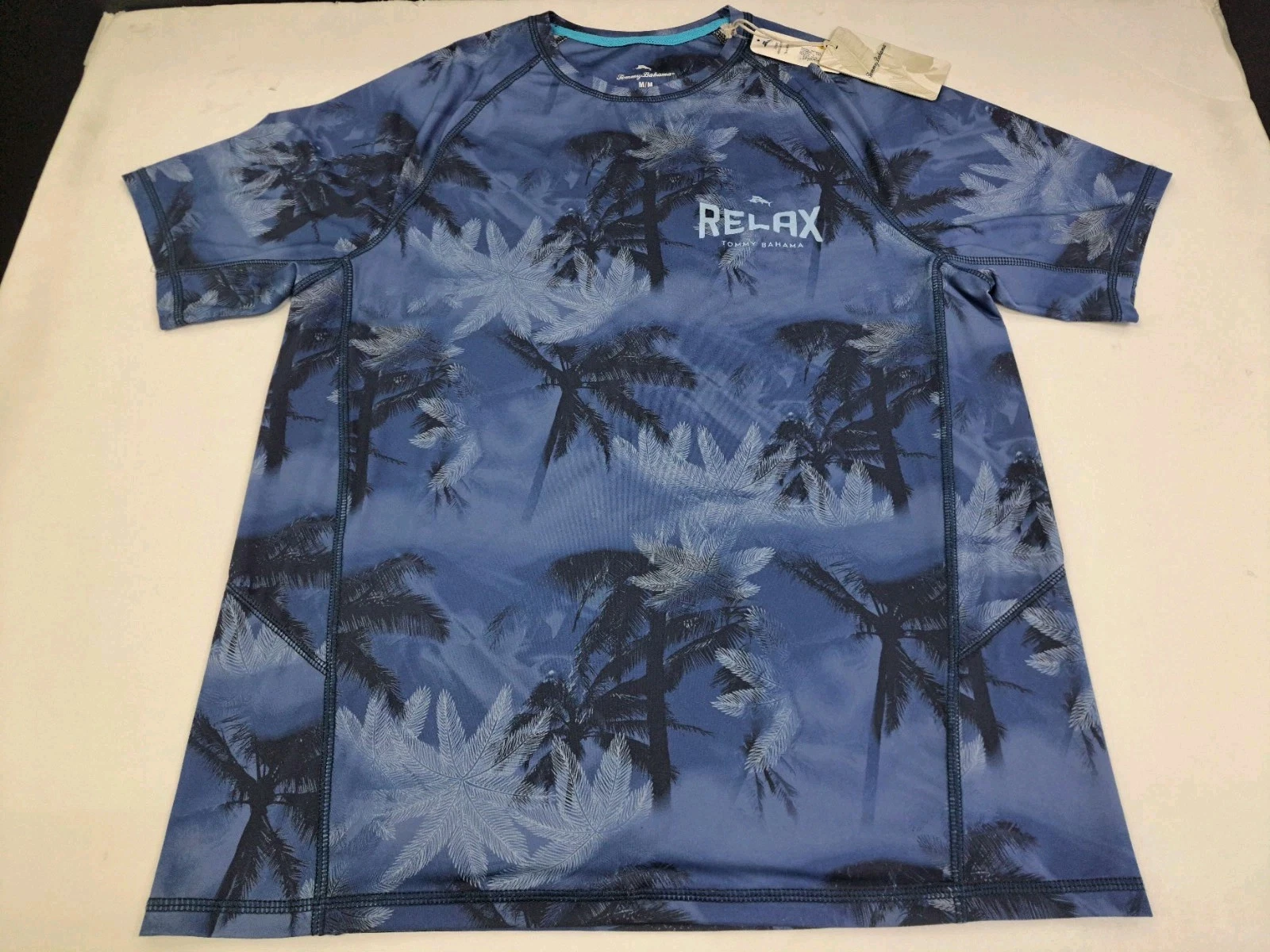 NWT Tommy Bahama Mens Tropical Haze Relaxed Crew Neck T-Shirt Blue M #6777